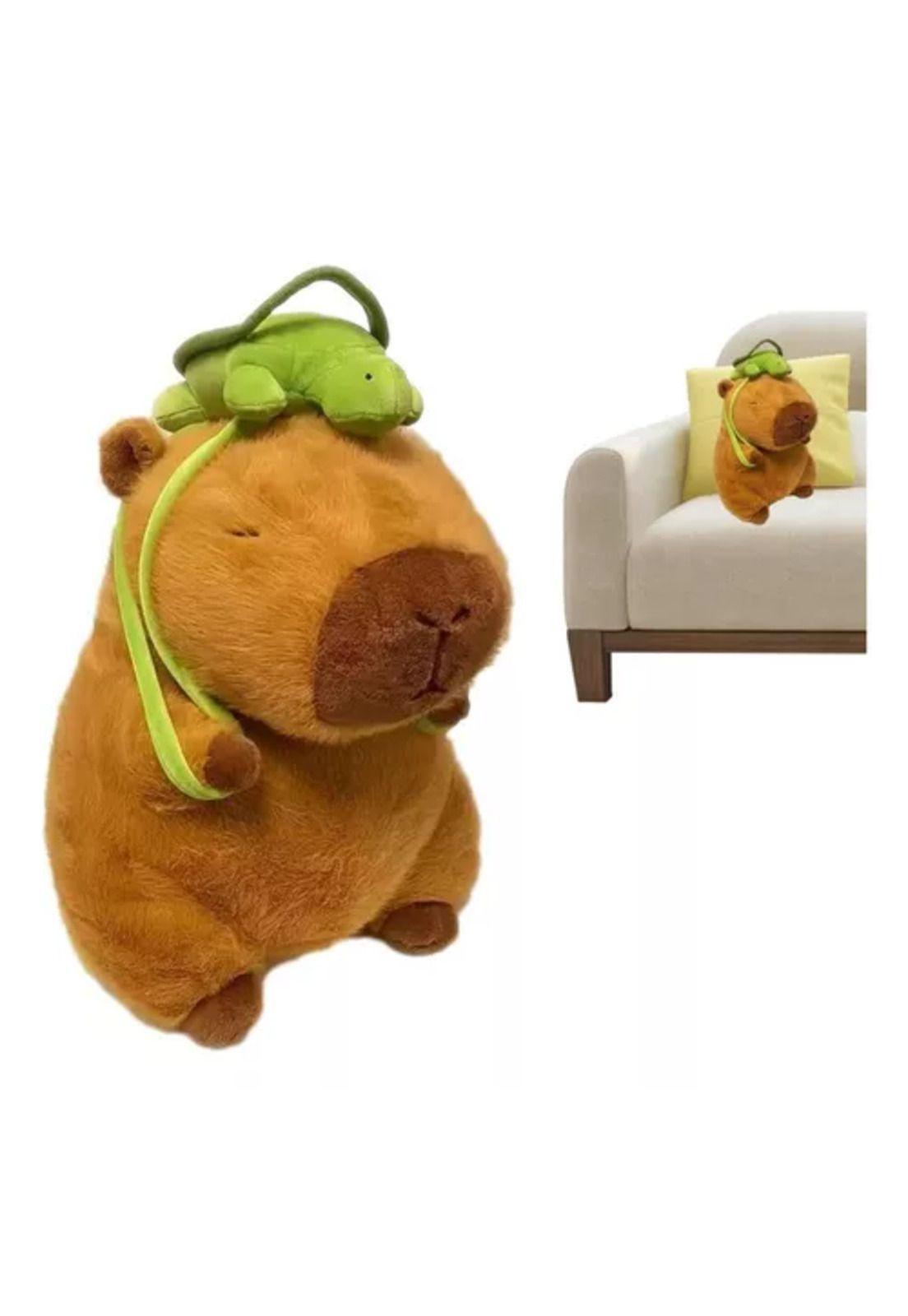 Juguete de peluche de capibara, Navidad, cumpleaños, color unicolor-4