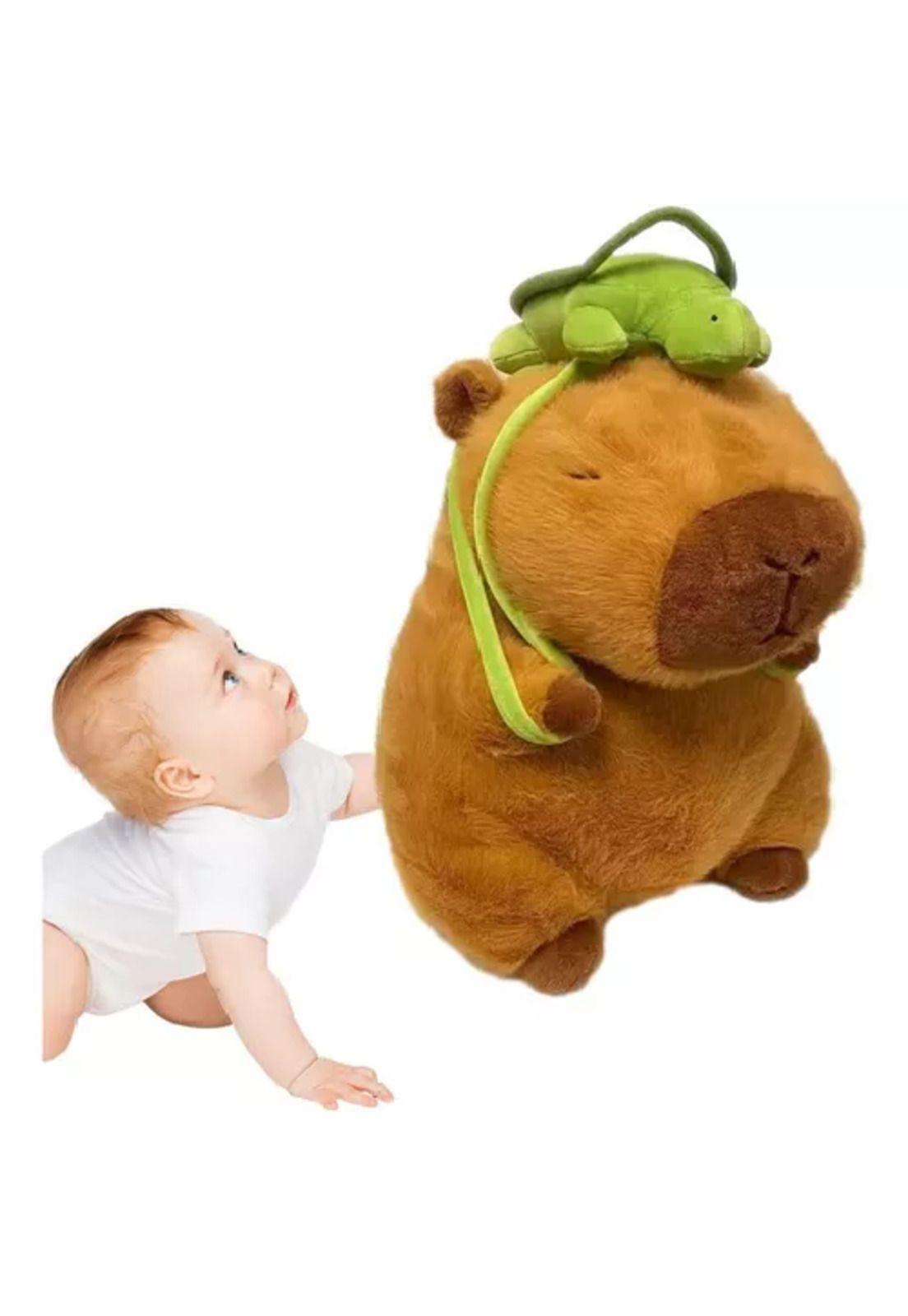 Juguete de peluche de capibara, Navidad, cumpleaños, color unicolor-5
