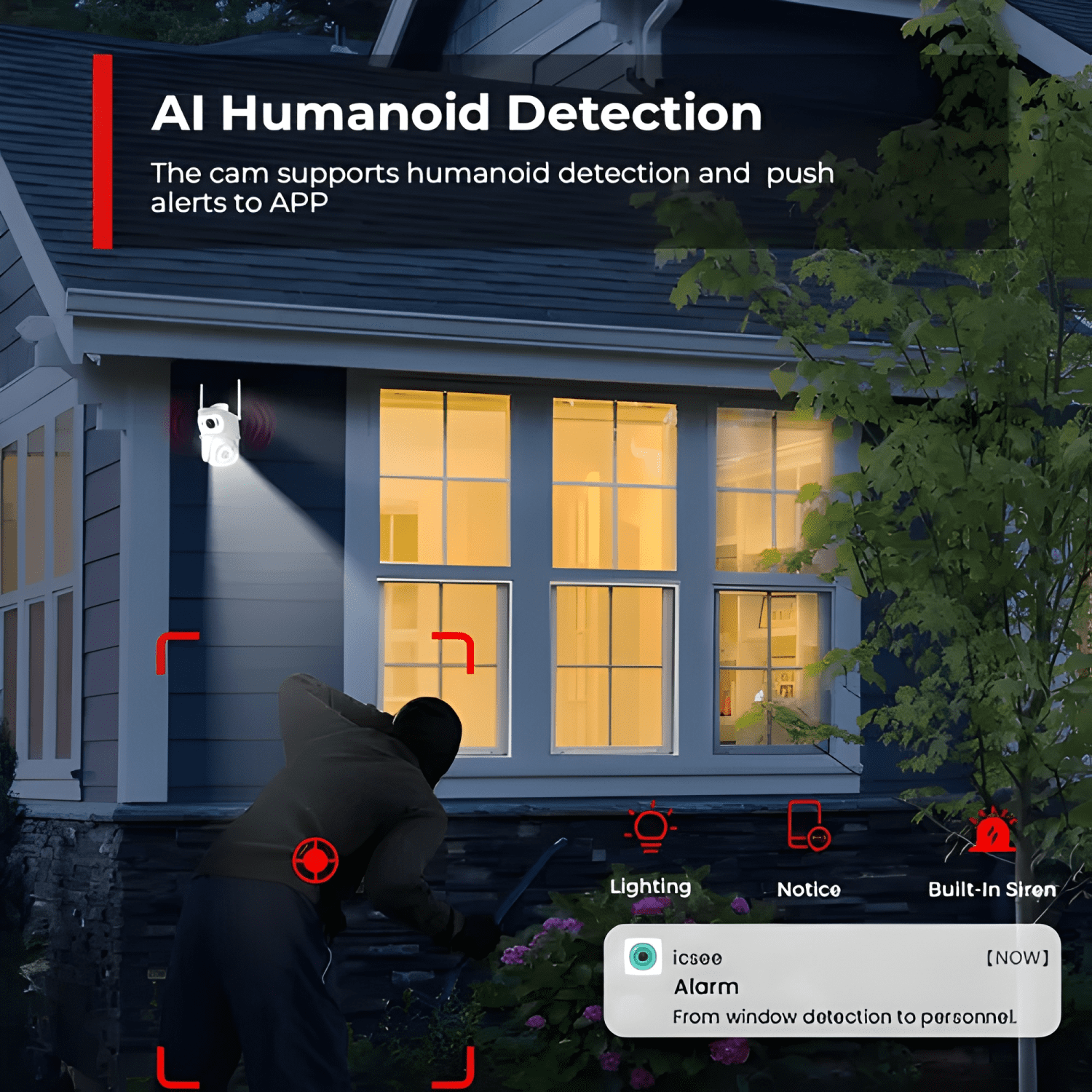 Cámara de Seguridad ANBERX A8BQ Wireless con Blanco-4