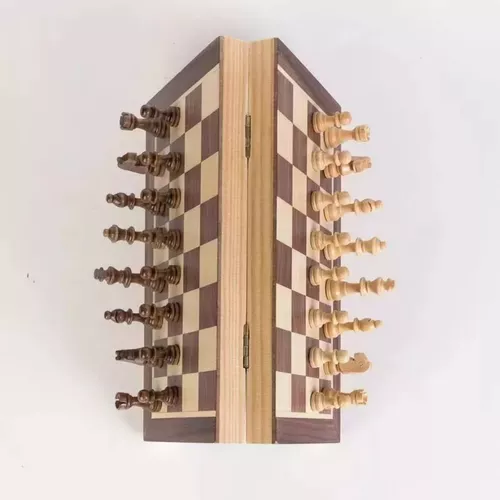 Tablero de ajedrez de madera 40x40 cm magnético-2