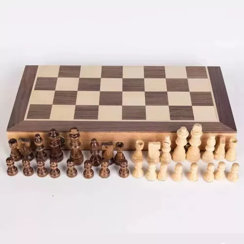 Tablero de ajedrez de madera 40x40 cm magnético-3