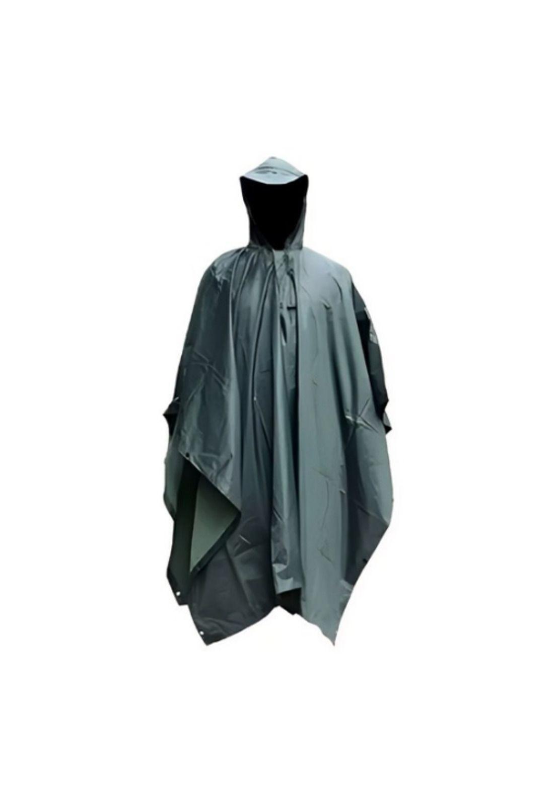 Poncho Impermeable Militar, Poncho para Lluvia, Capa Lluvia Color Verde-3