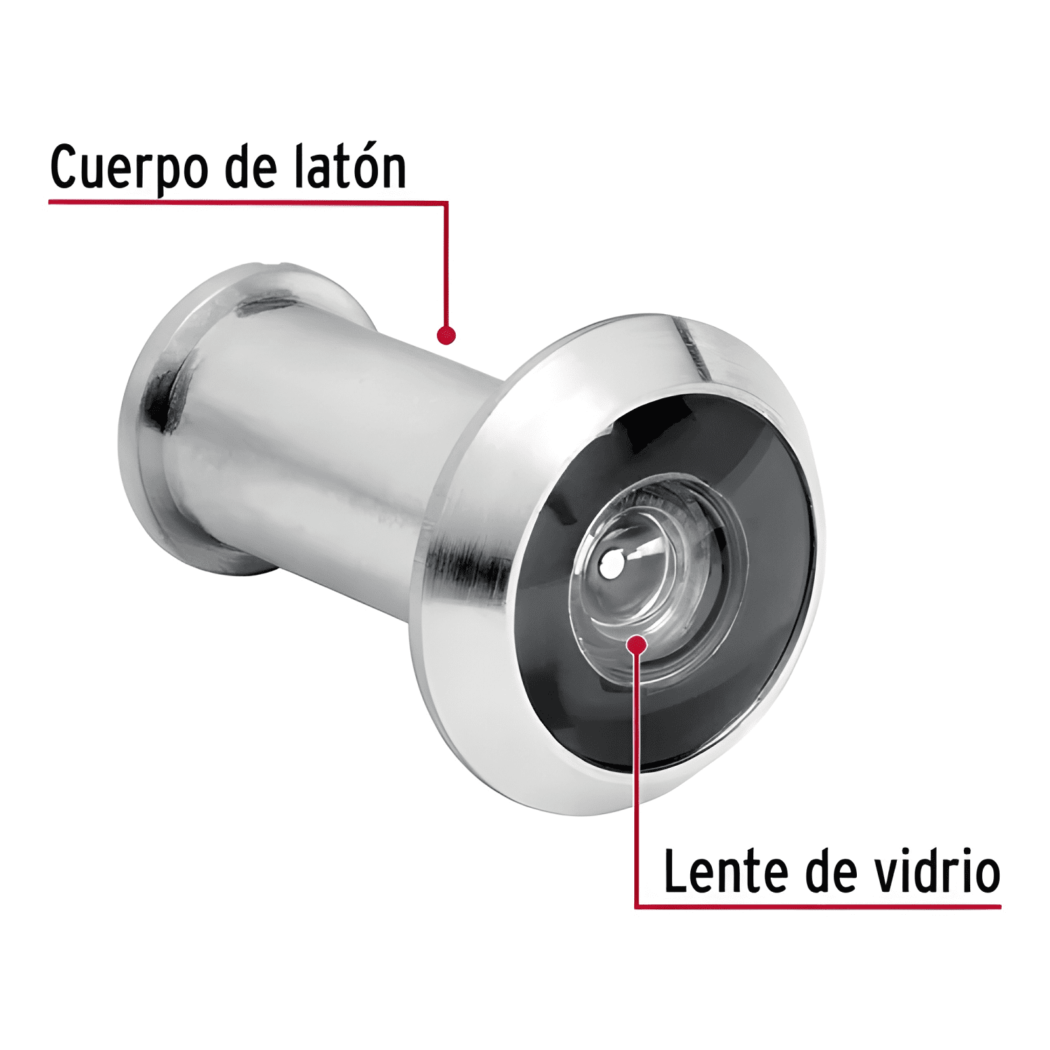 Ojo mágico para puerta 140°, cromo mate #1-2
