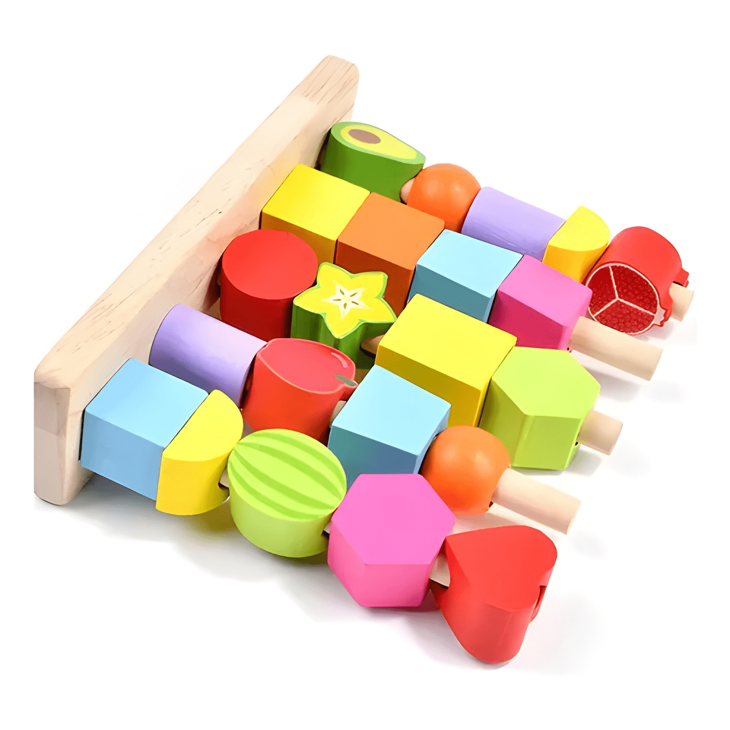 Juego de patrones y encaje, ensartar para niños montessori-2