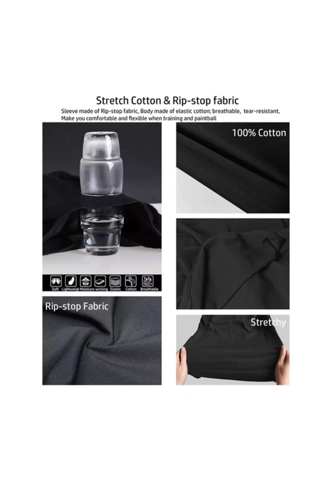 Polera Táctica Negra Manga Corta, Ropa Airsoft Militar, Talla XL-4