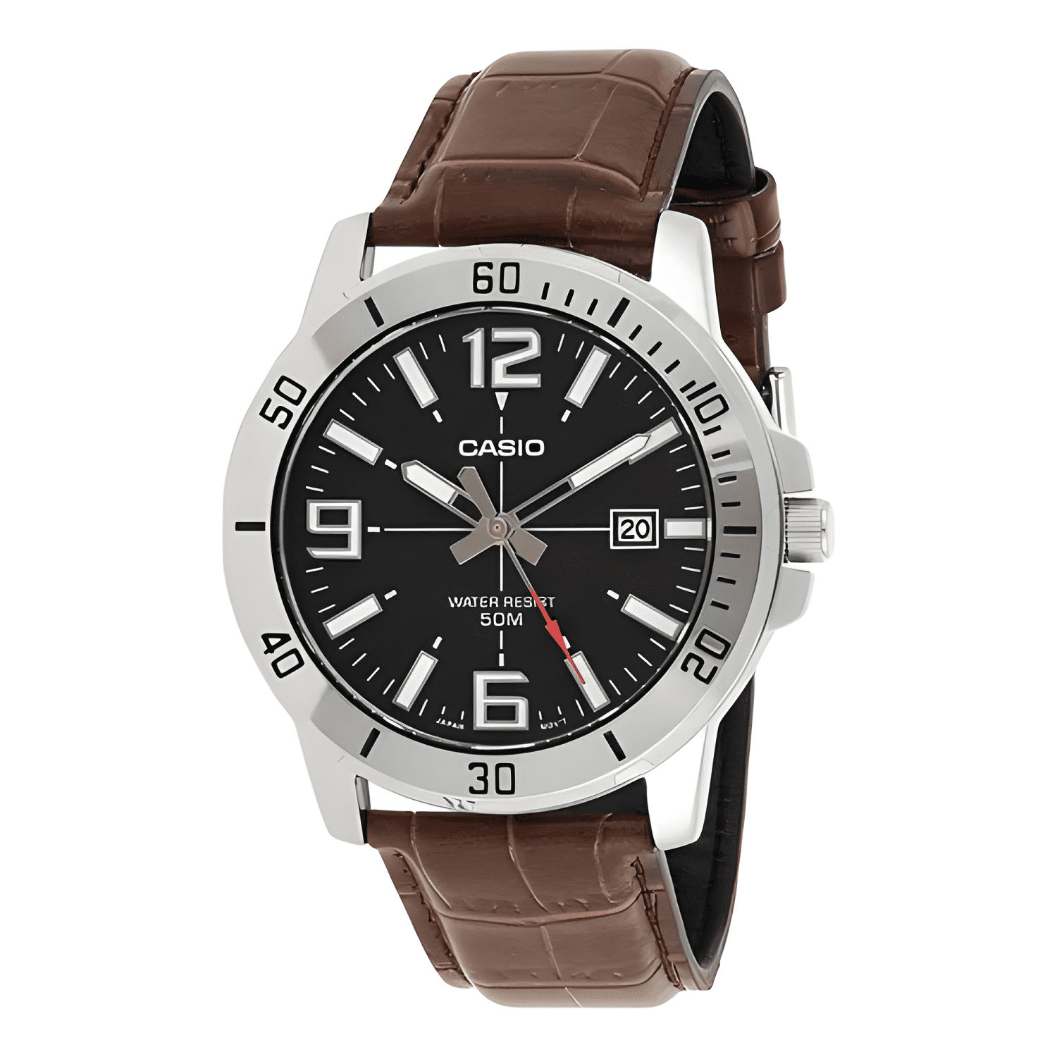 Reloj pulsera casio mtp-vd01l-1bvdf con correa de cuero --3