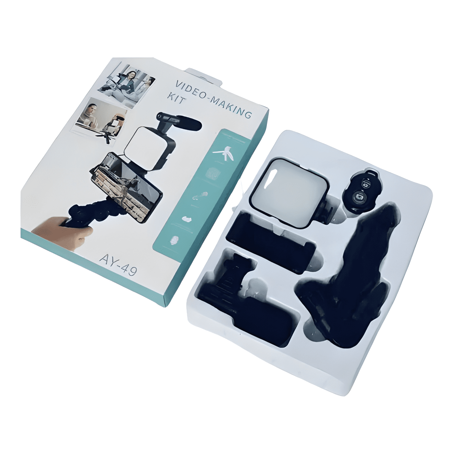 Kit Para Streaming Vlogs Tripode Luz Micrófon Palo Selfies C-2