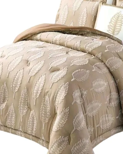 cubrecama quilt verano 2 plazas diseño hojas-1