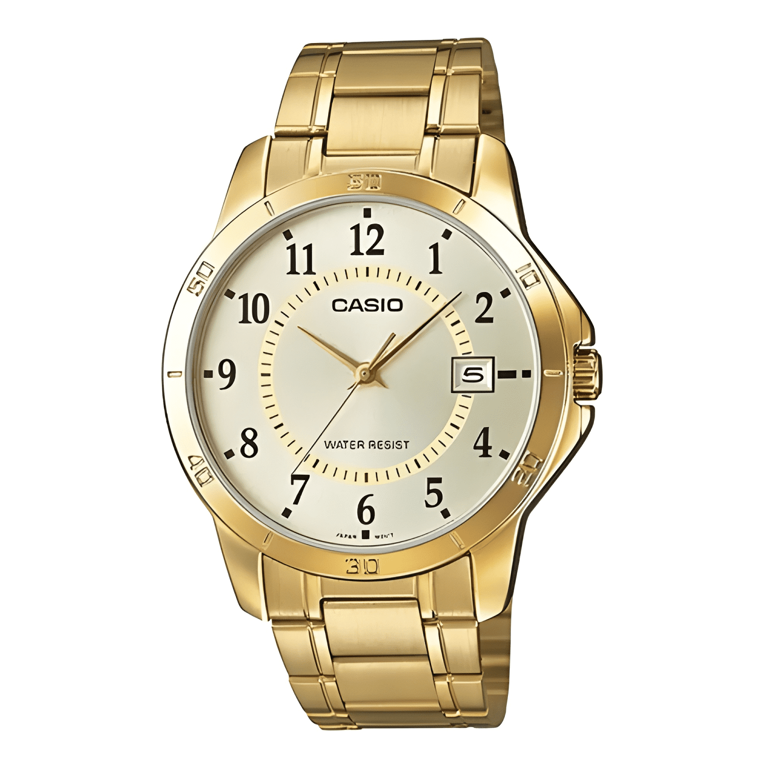 Reloj pulsera casio mtp-v004g-9b con correa de acero-0