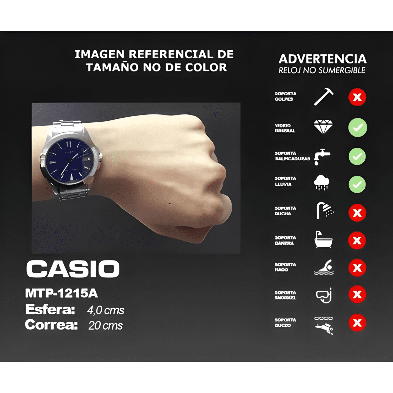 Reloj casio hombre mtp-1215a-2a #2-1