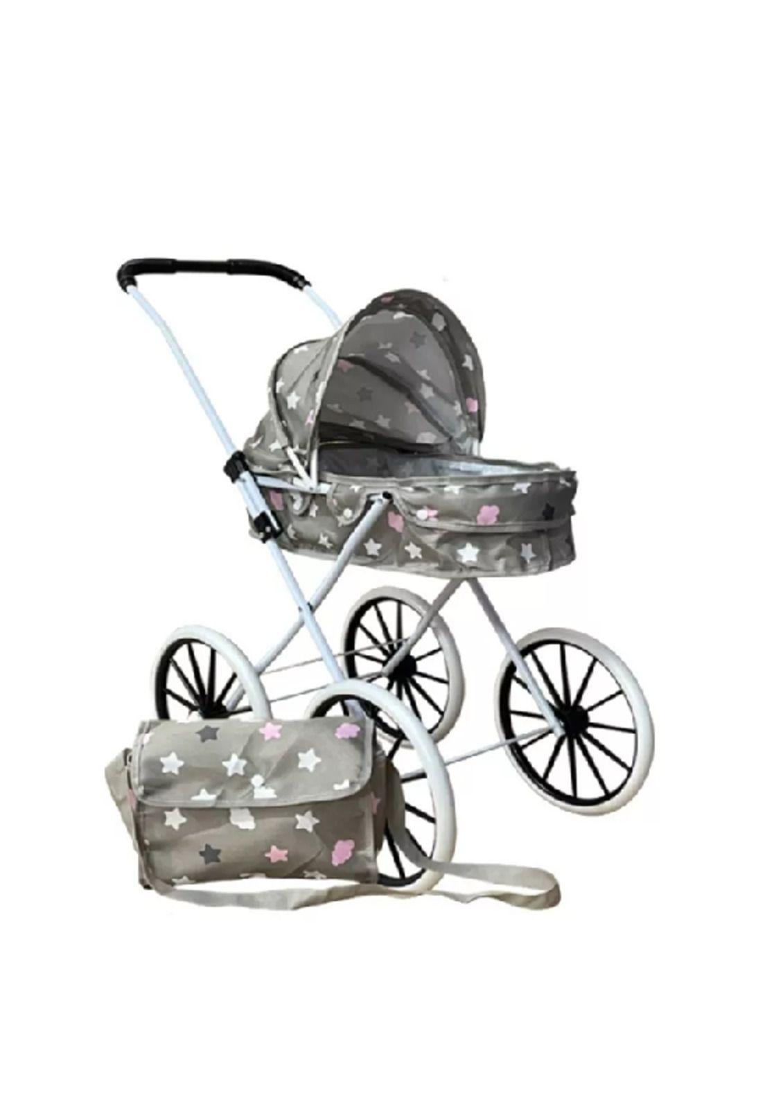 Coche muñecas bolso xl niñas juguete bebé gris-0