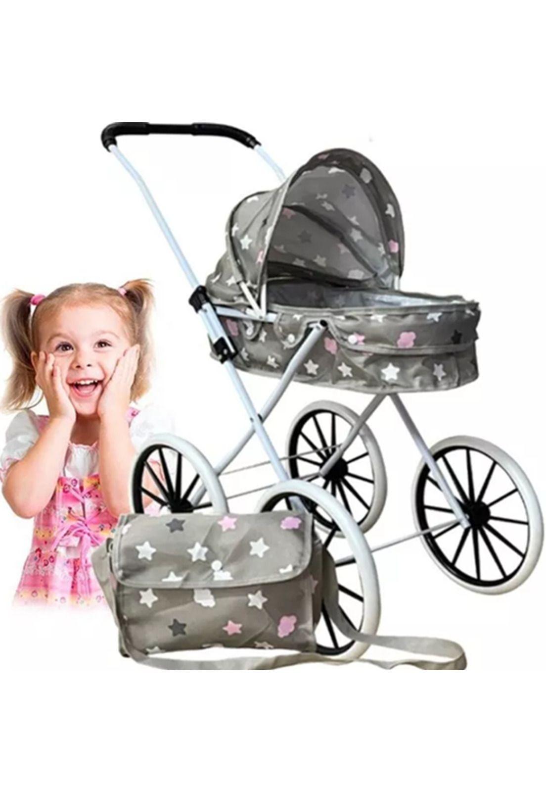 Coche muñecas bolso xl niñas juguete bebé gris-2