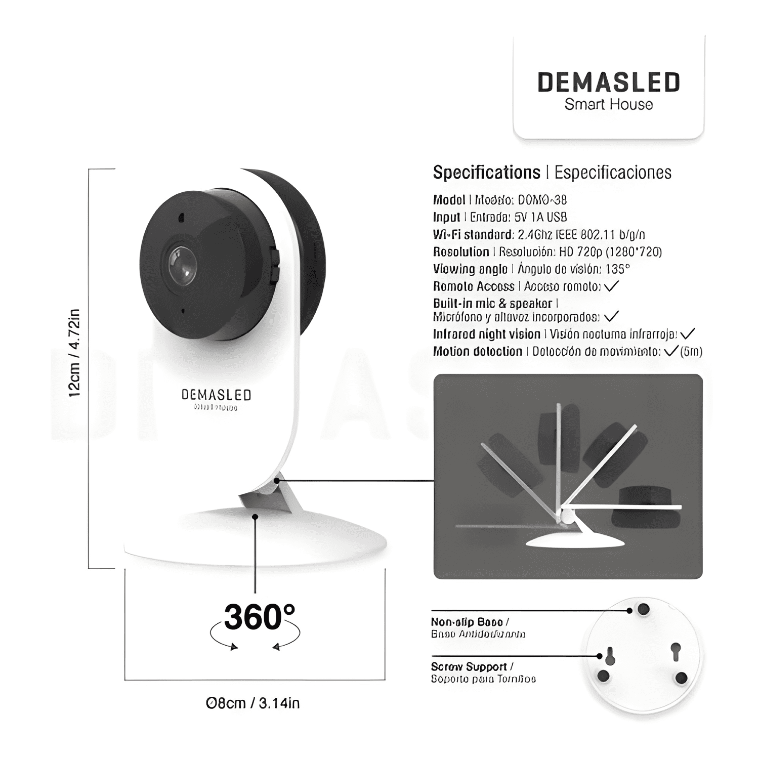 Pack 3 Cámaras de Seguridad Hd Wifi Google Home Alexa Tuya-1