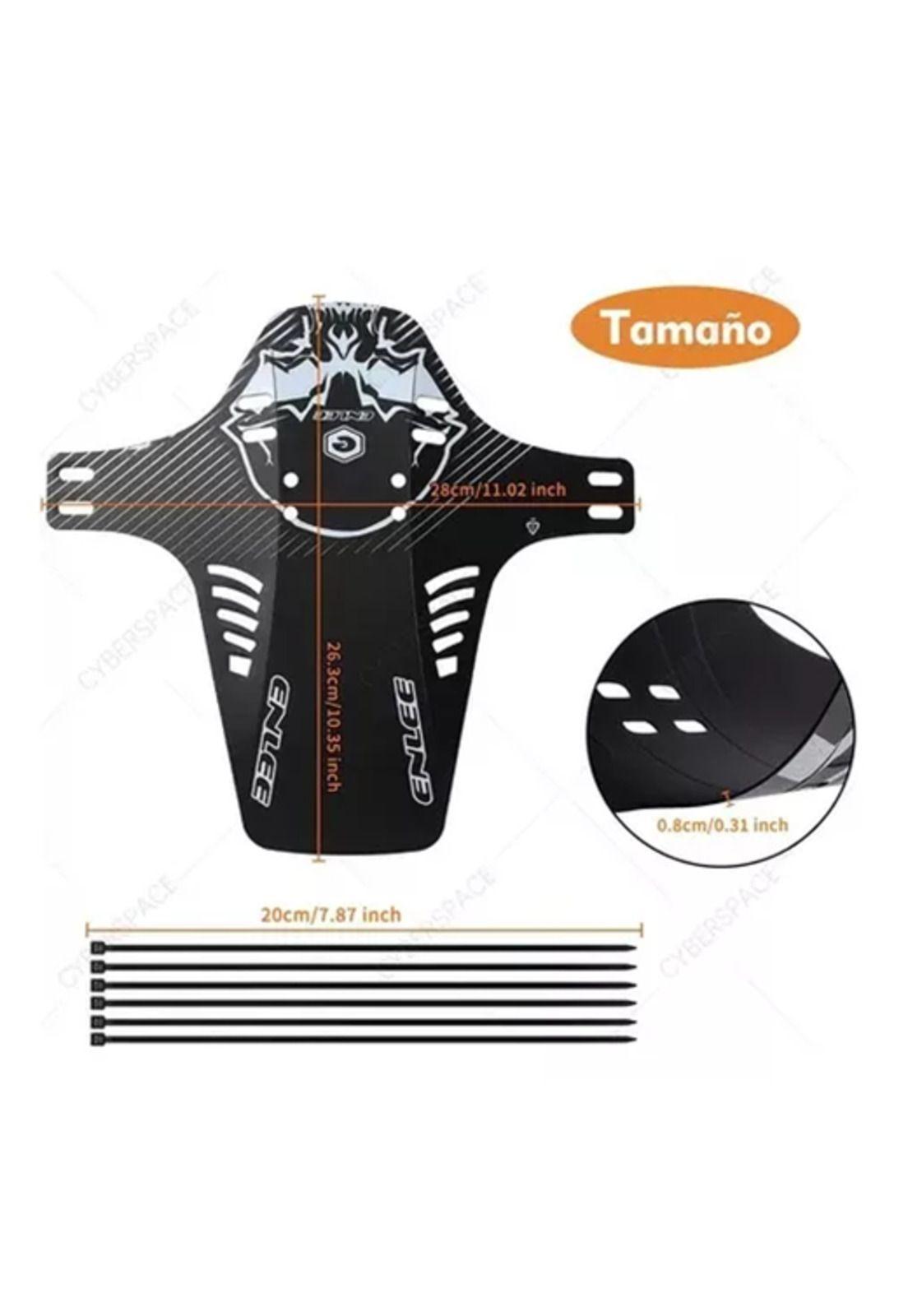 Tapabarro bicicleta mud guard MTB ciclismo negro blanco-2