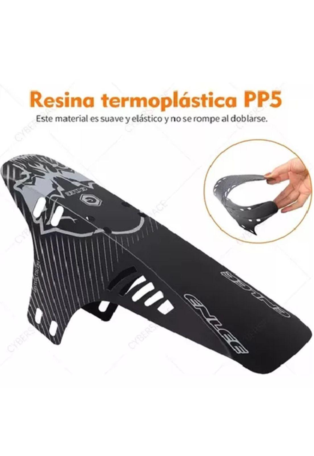 Tapabarro bicicleta mud guard MTB ciclismo negro blanco-3