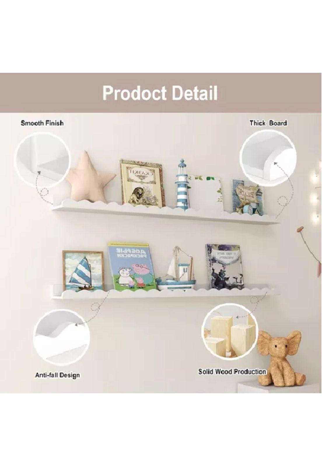 Repisas para Niños de Madera Set de 4 Color Blanco Infantil-3