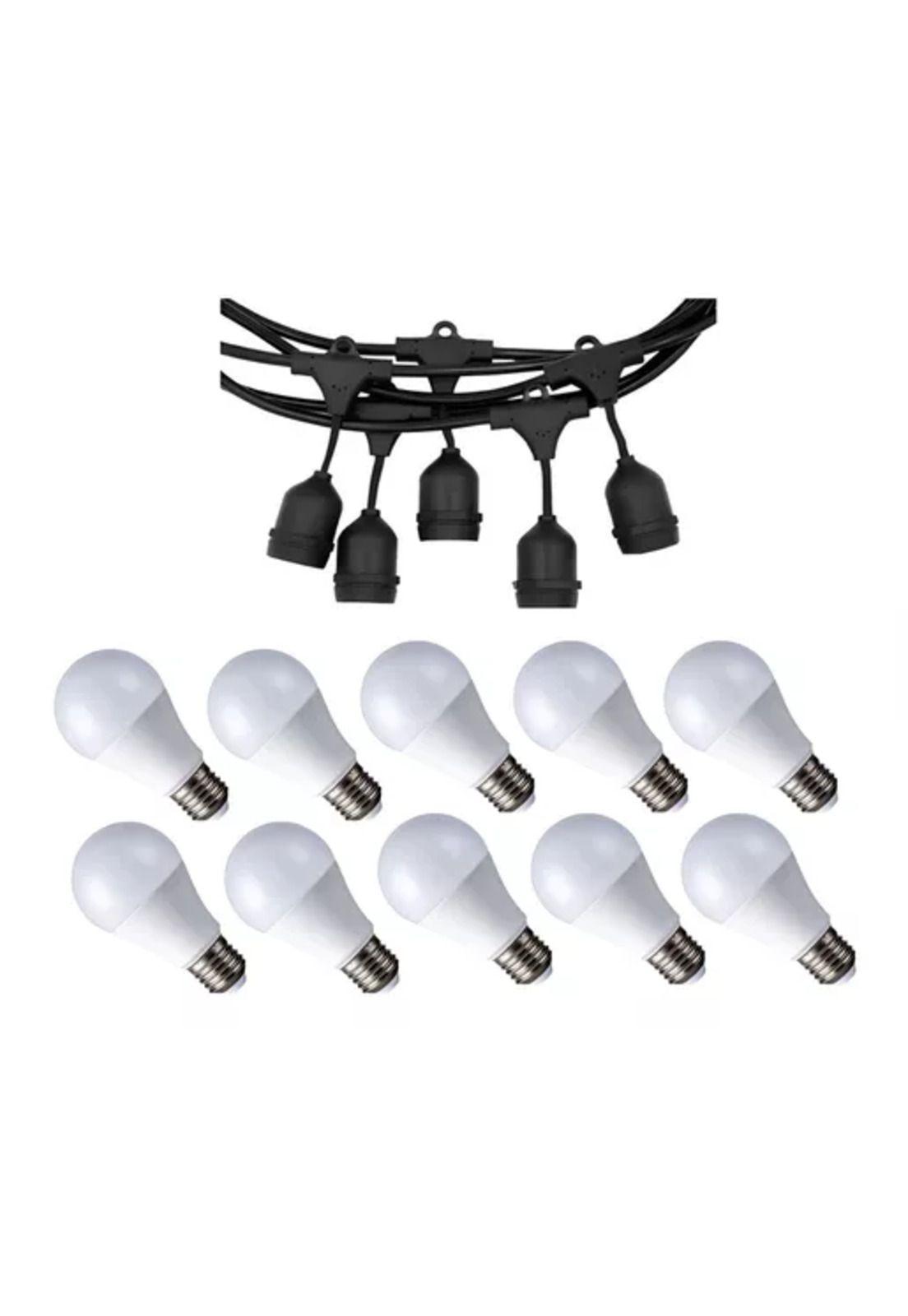 Guirnalda Clásica Con Ampolletas Luz Fría E27 9W 10m Exterior-2
