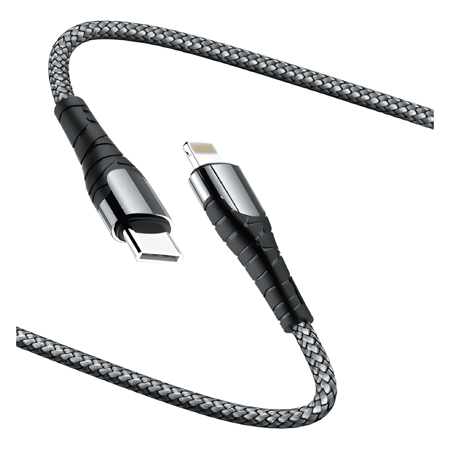 Cable adaptador USB tipo c a lightning 1m carga Negro-2