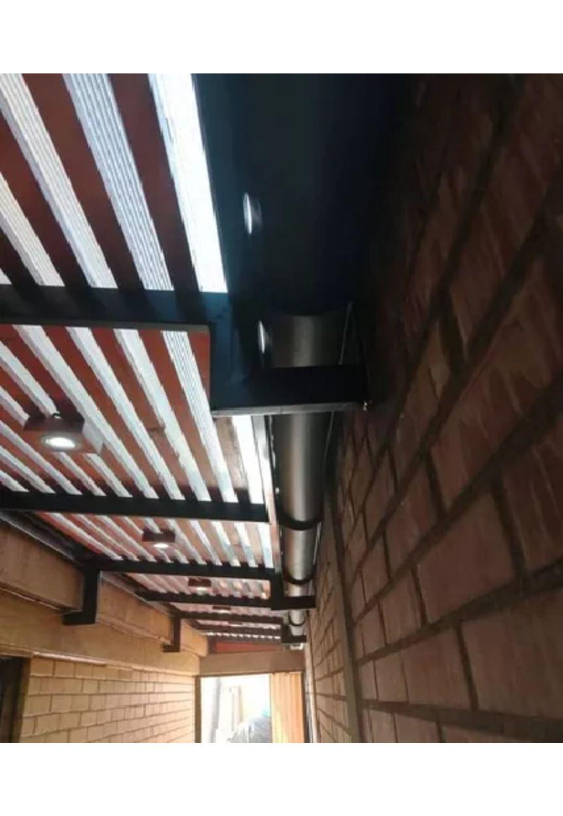Lámpara techo madera rústica led incorporado 7w cobertizo-2
