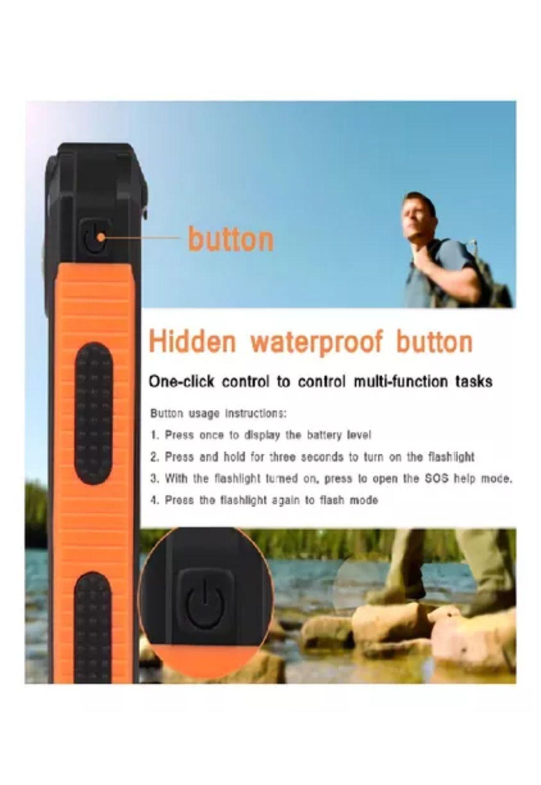 Solar power bank 12,000 mAh, cargador solar portátil dual, color negro-5