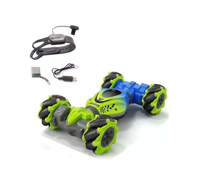 Auto loco 4x4 trucos pro con control 24g verde-2