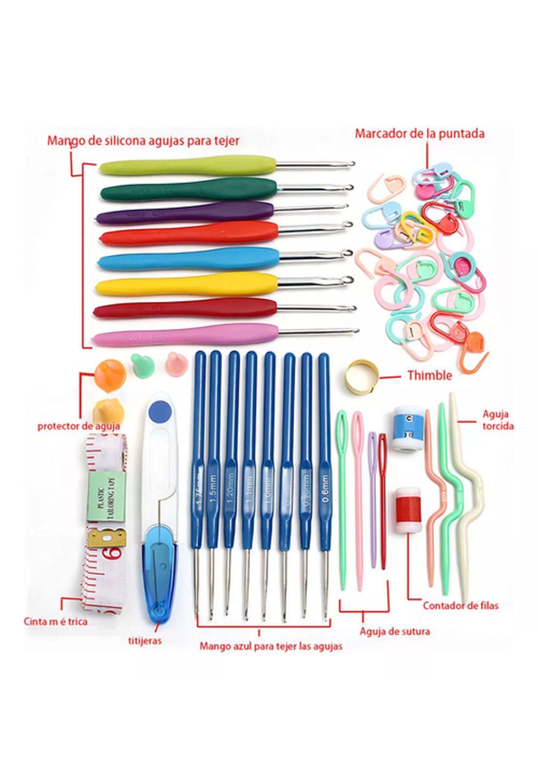 Kit de Ganchos Ergonómicos y Accesorios para Tejer a Crochet-3