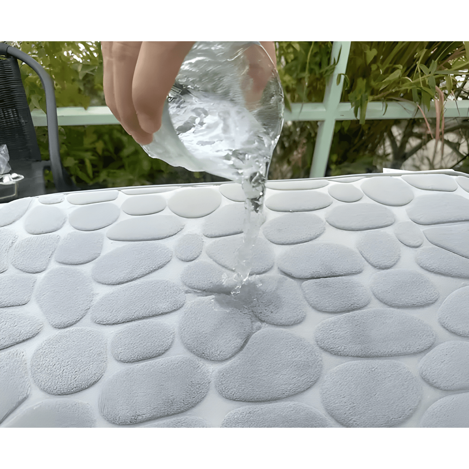 Alfombra de Baño Antideslizante Absorbente de Gris-3