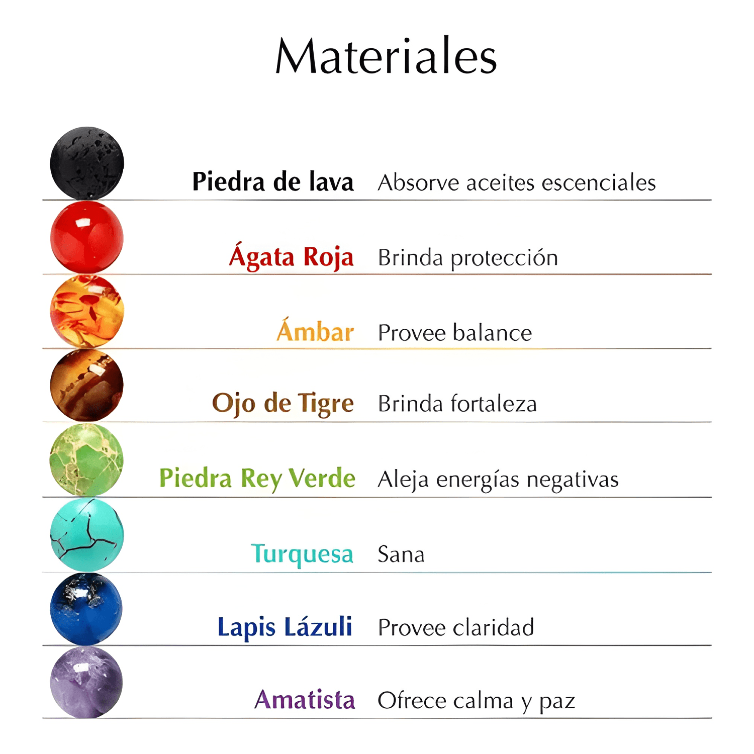 Pulsera ajustable 7 chakras piedras volcánicas buena energía-2