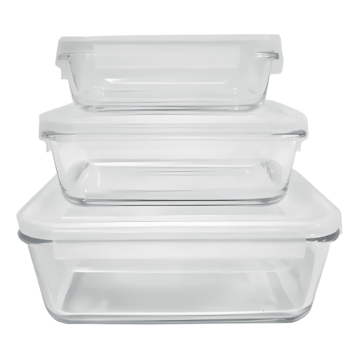Set 3 tapers de vidrio tipo fuente para alimentos #10-2