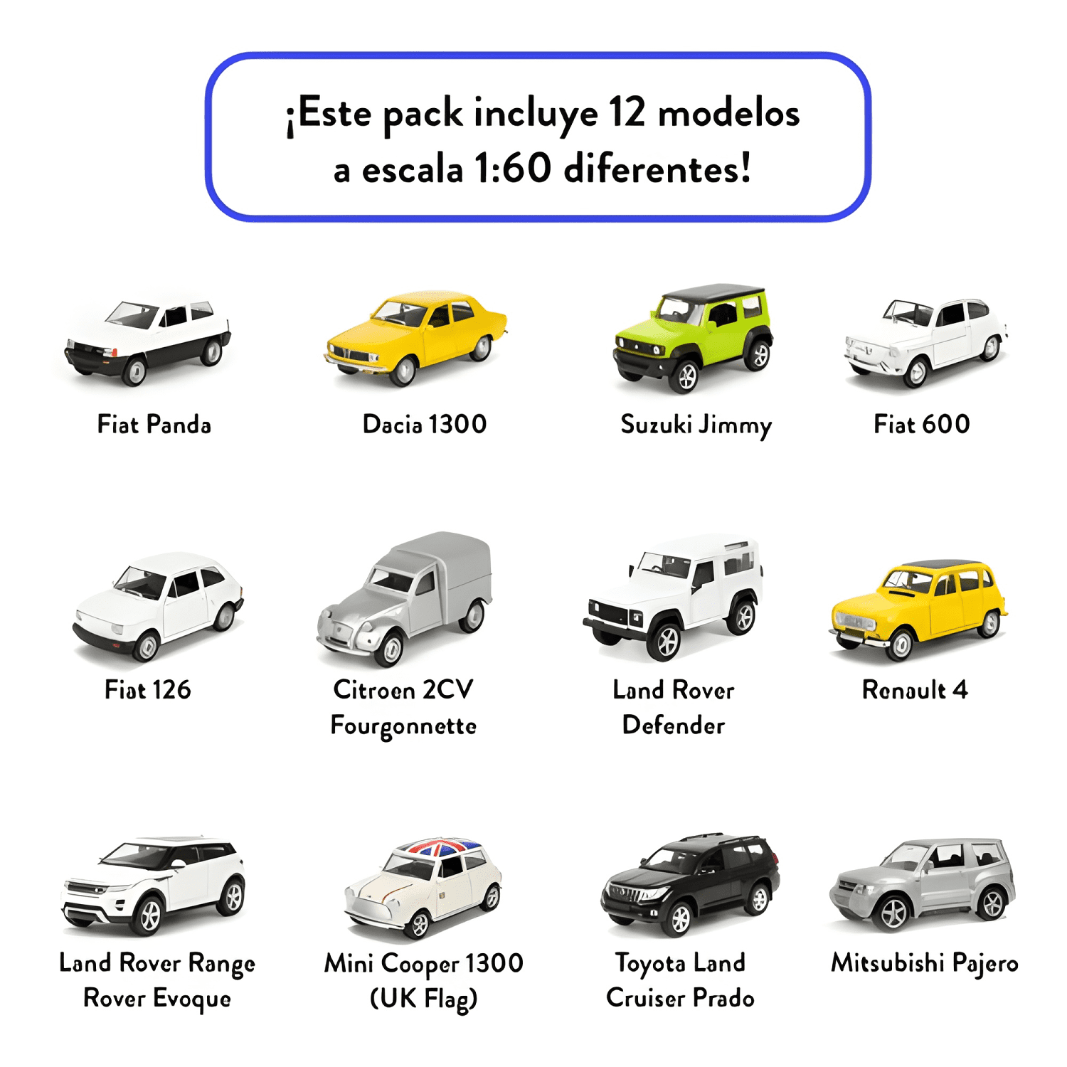 Pack 12 autos modernos escala 1:60 #3-4