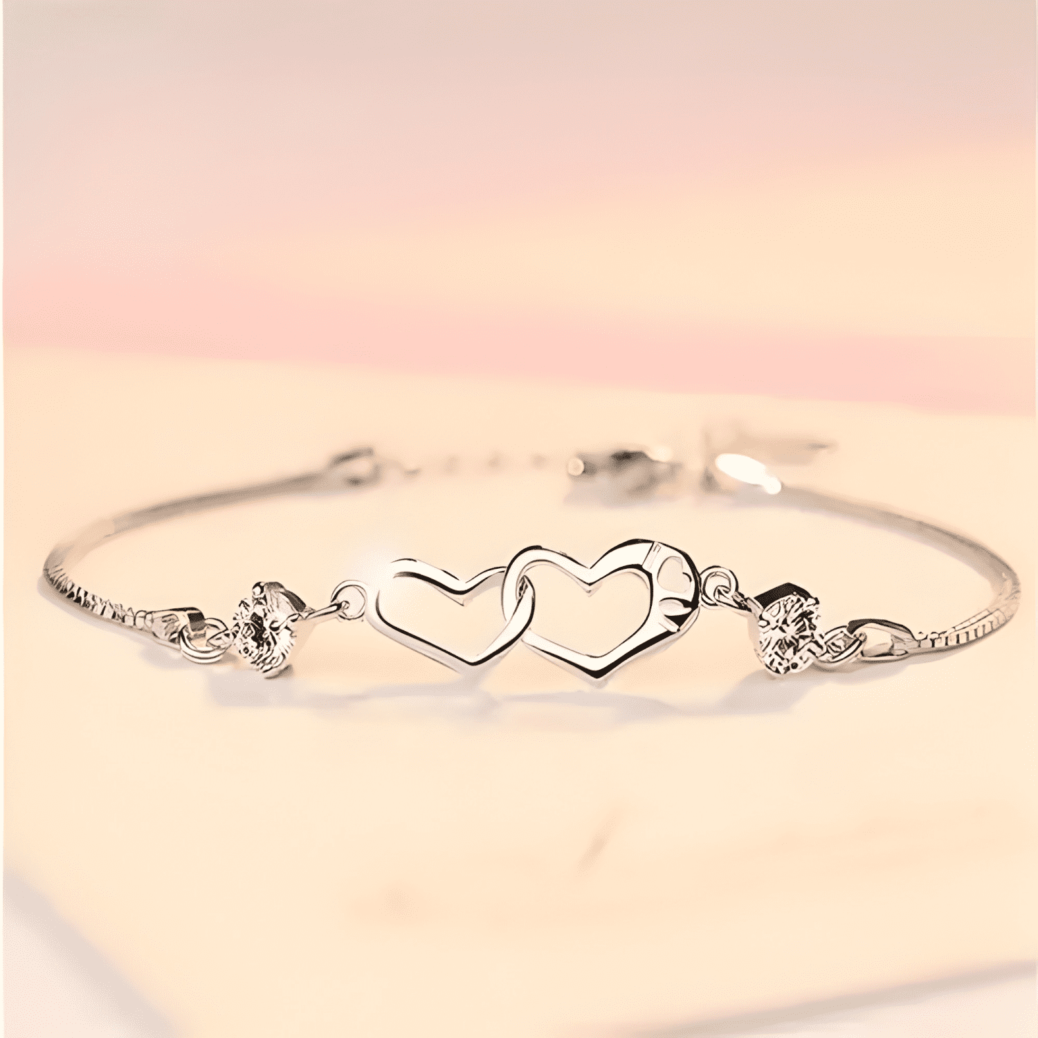 Pulsera elegante para mujer dama corazon de cristal amor-2