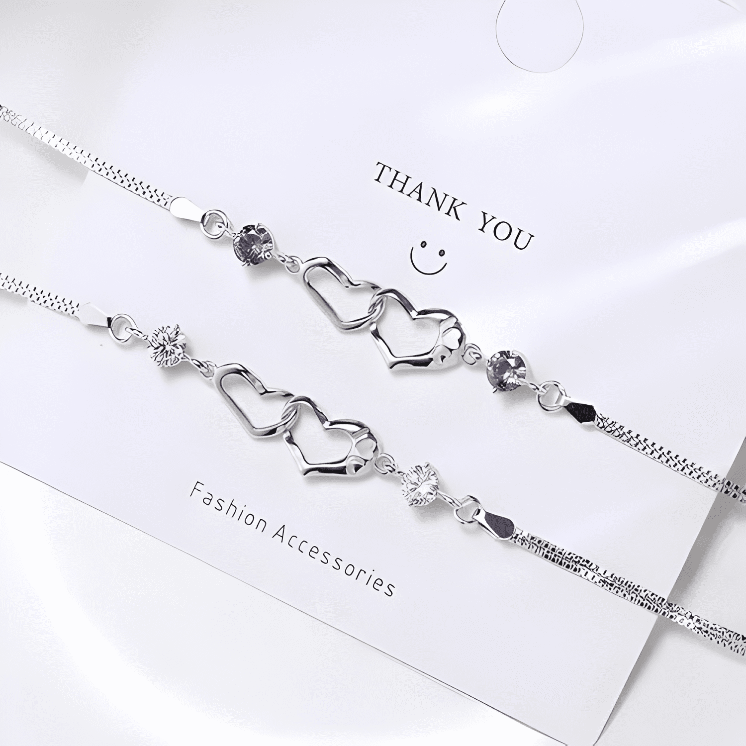 Pulsera elegante para mujer dama corazon de cristal amor-3
