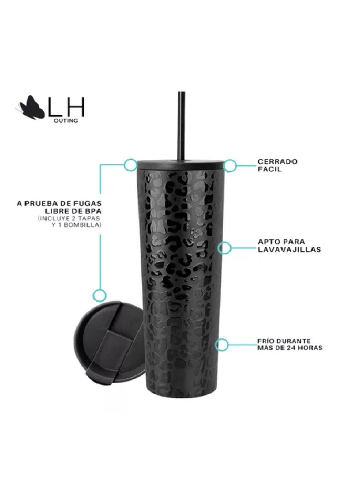 Vaso térmico mug LH 700 lt, acero inoxidable, frío y calor, color negro-2