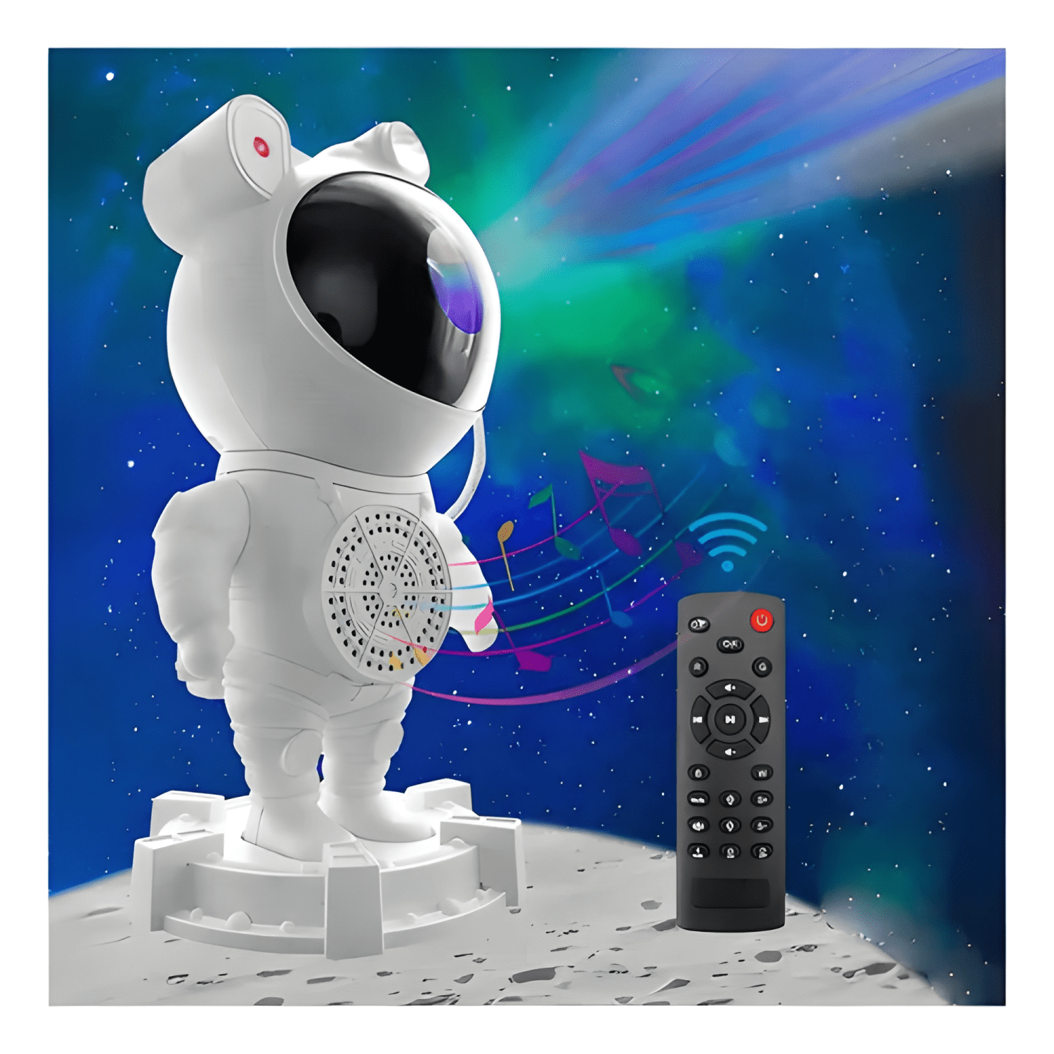 Parlante astronauta bluetooth proyector () mx27 Blanco-2