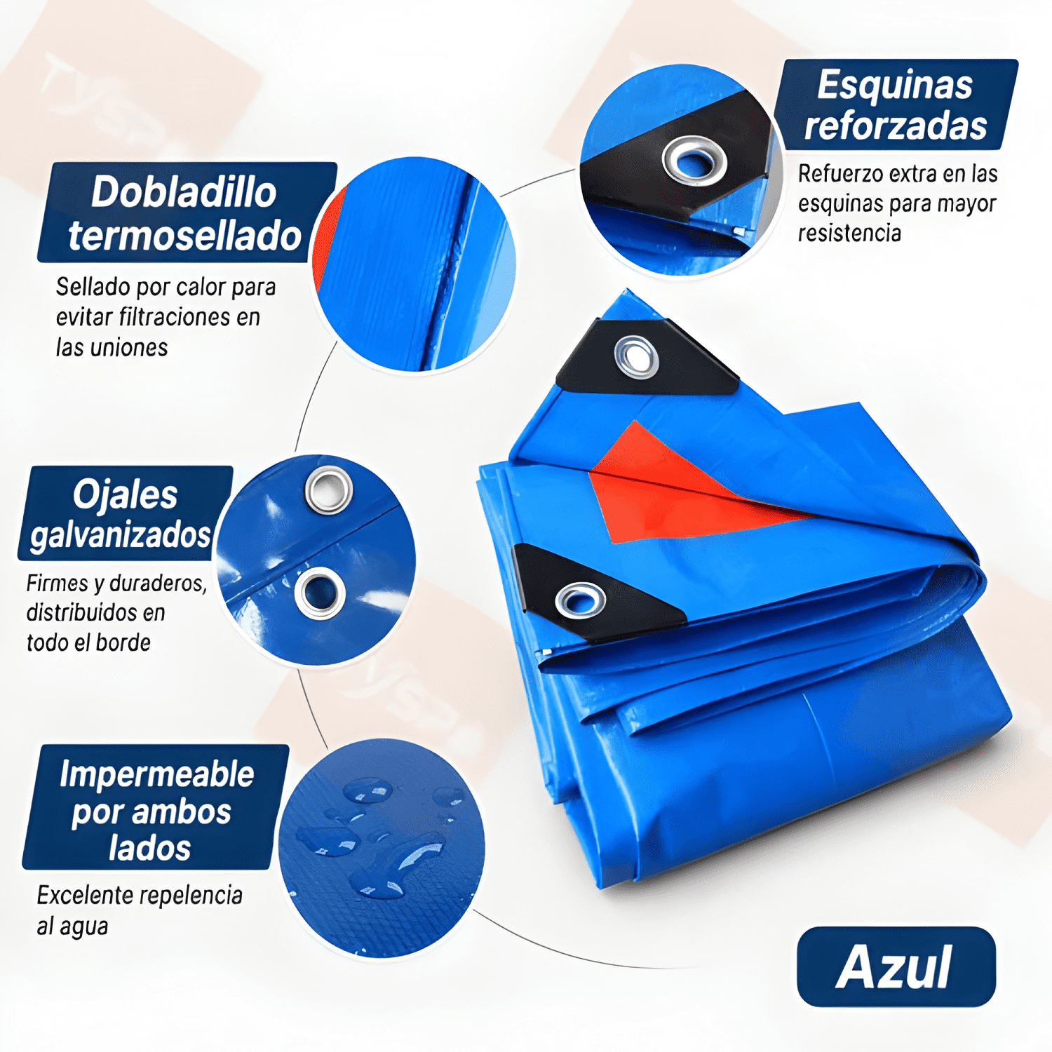 Lona multiuso impermeable con ojetillos #9-3