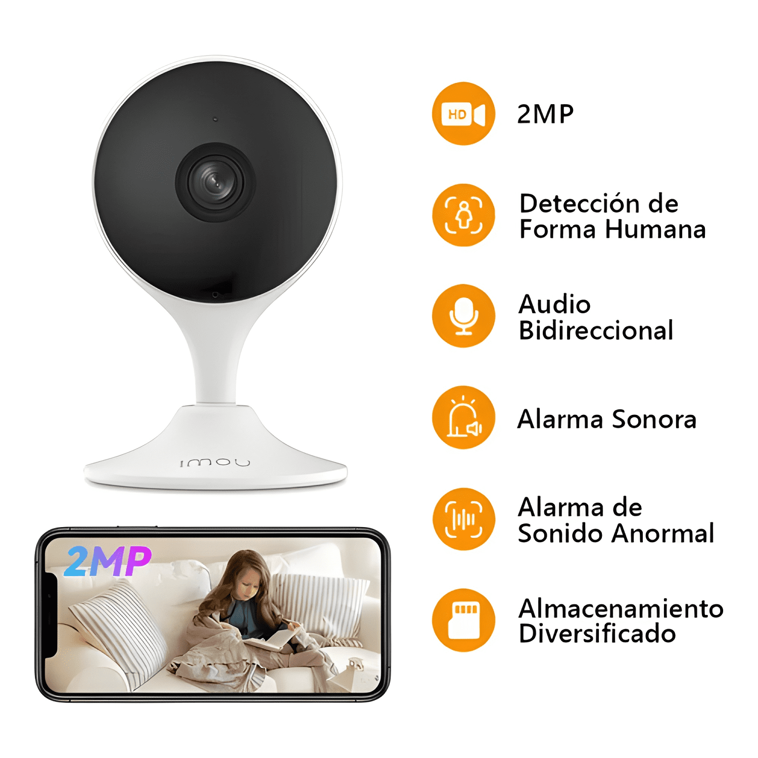 Camara Ip Imou Cue 2 2mp 2.8mm Audio Alarma Sirena Ai Ir10-3