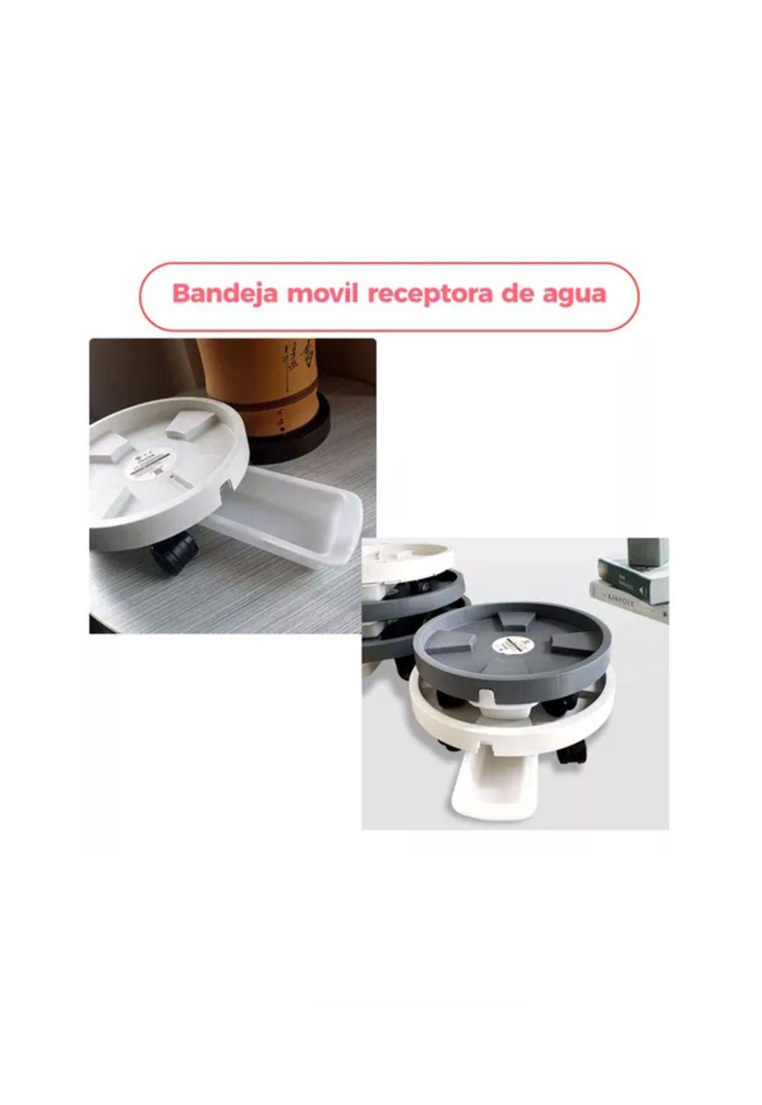 Porta Maceta Base Móvil con Ruedas y Bandeja Drenaje 30cm x 3-6