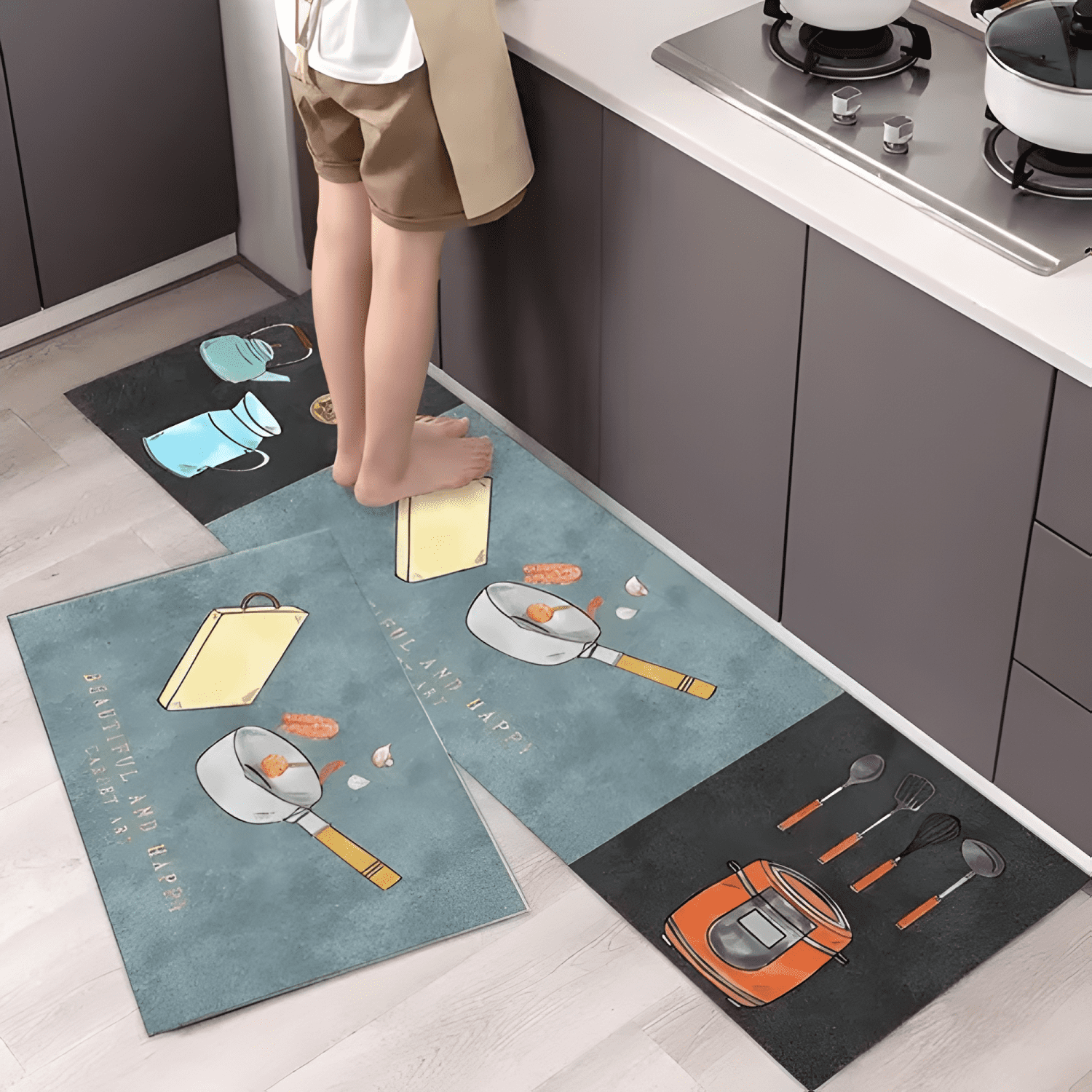 Alfombra Para Cocina Piso Entrada Baño Antideslizante #5-2