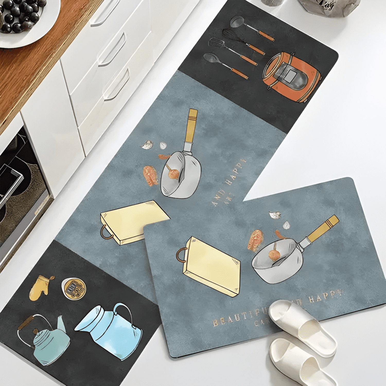 Alfombra Para Cocina Piso Entrada Baño Antideslizante #5-4