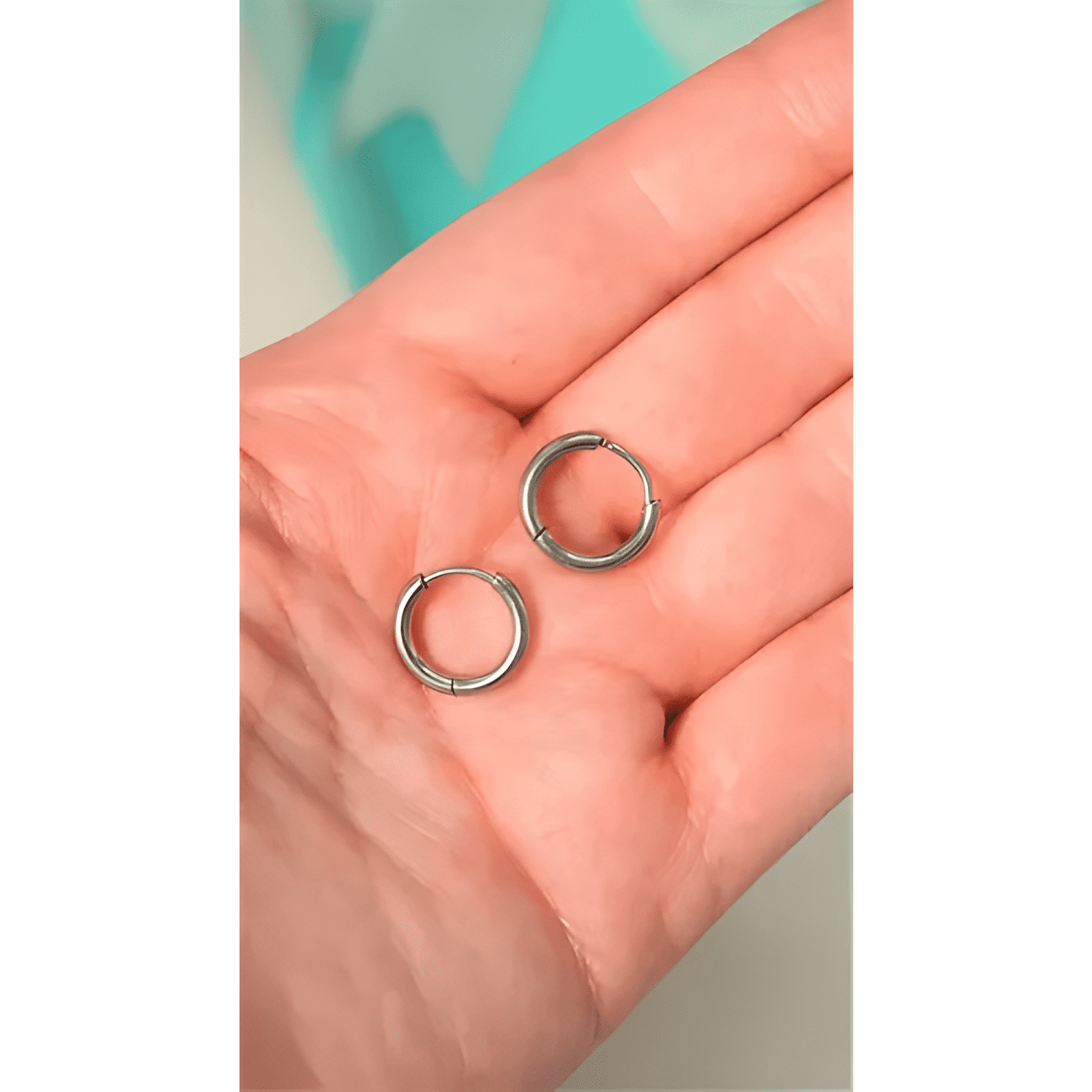 Aros Argollas Aura Shine 10mm Titanio Astm F136 Plateado-3