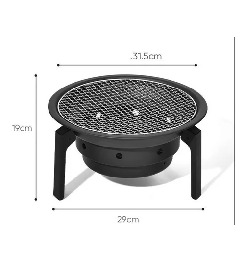 Parrilla A Carbón, Barbacoa Portatil Camping, Senderismo Color Negro-2