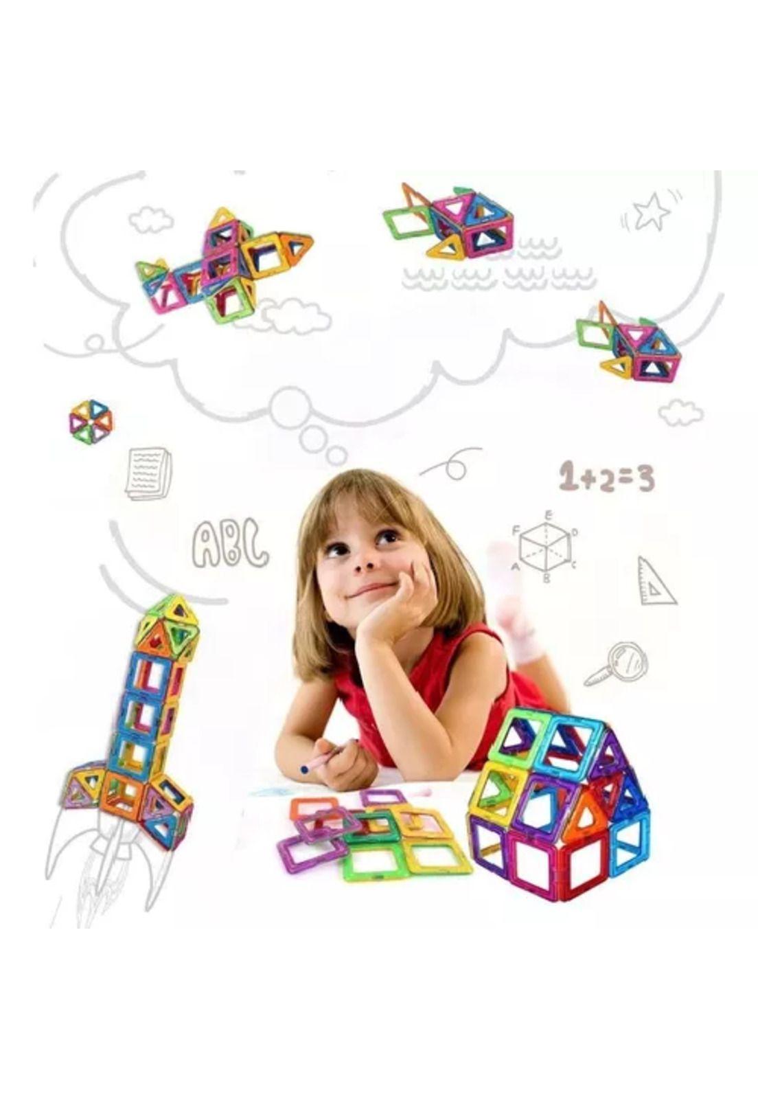 Bloques magnéticos de construcción, 60 piezas, imán multicolor-3
