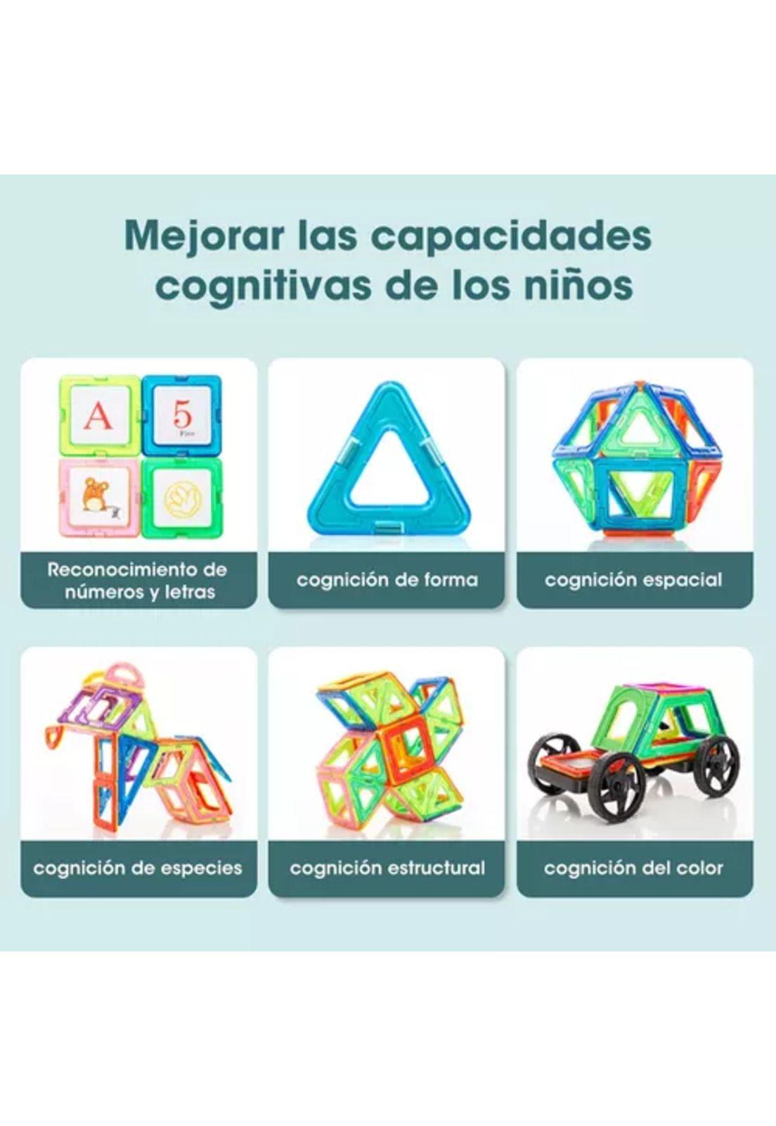 Bloques magnéticos de construcción, 60 piezas, imán multicolor-6