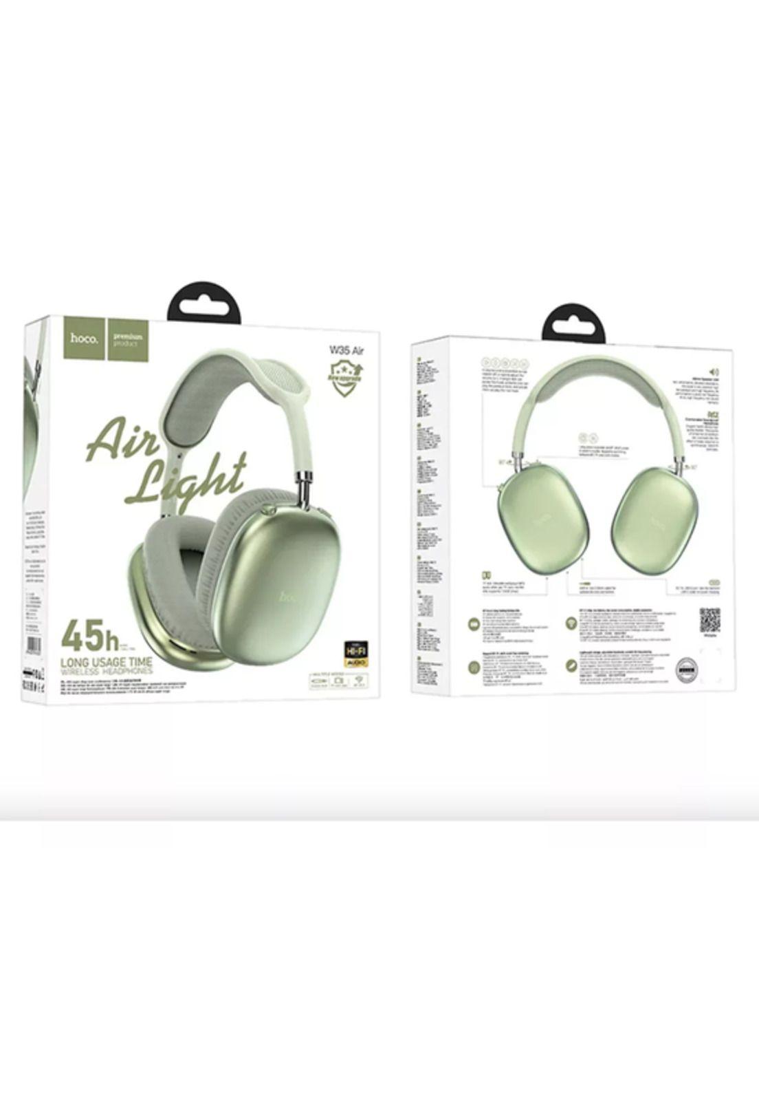 Audífonos bluetooth marca Hoco modelo W35 Air Triumph over ear verde-1
