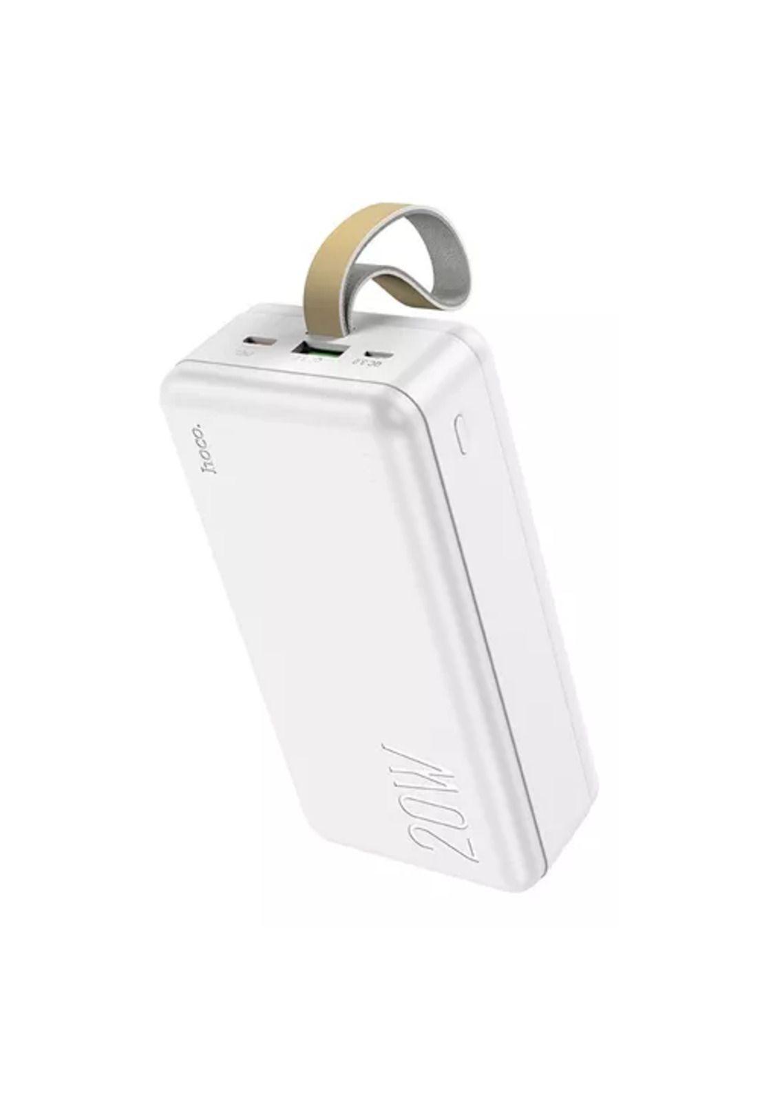 Hoco power bank 30,000 mAh J87B para iPhone y Android, color blanco-0