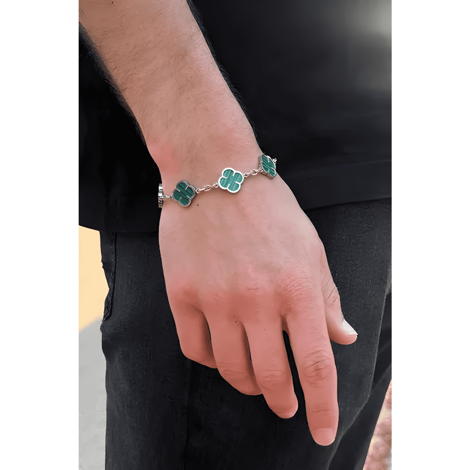 Pulsera green clover-1