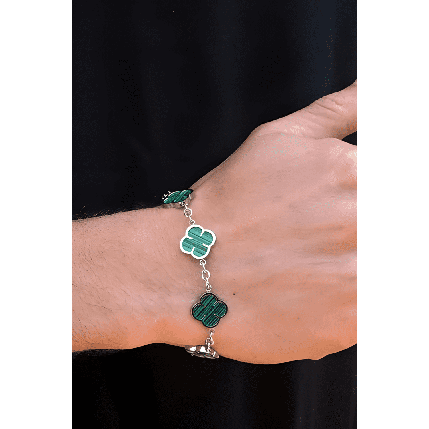 Pulsera green clover-2