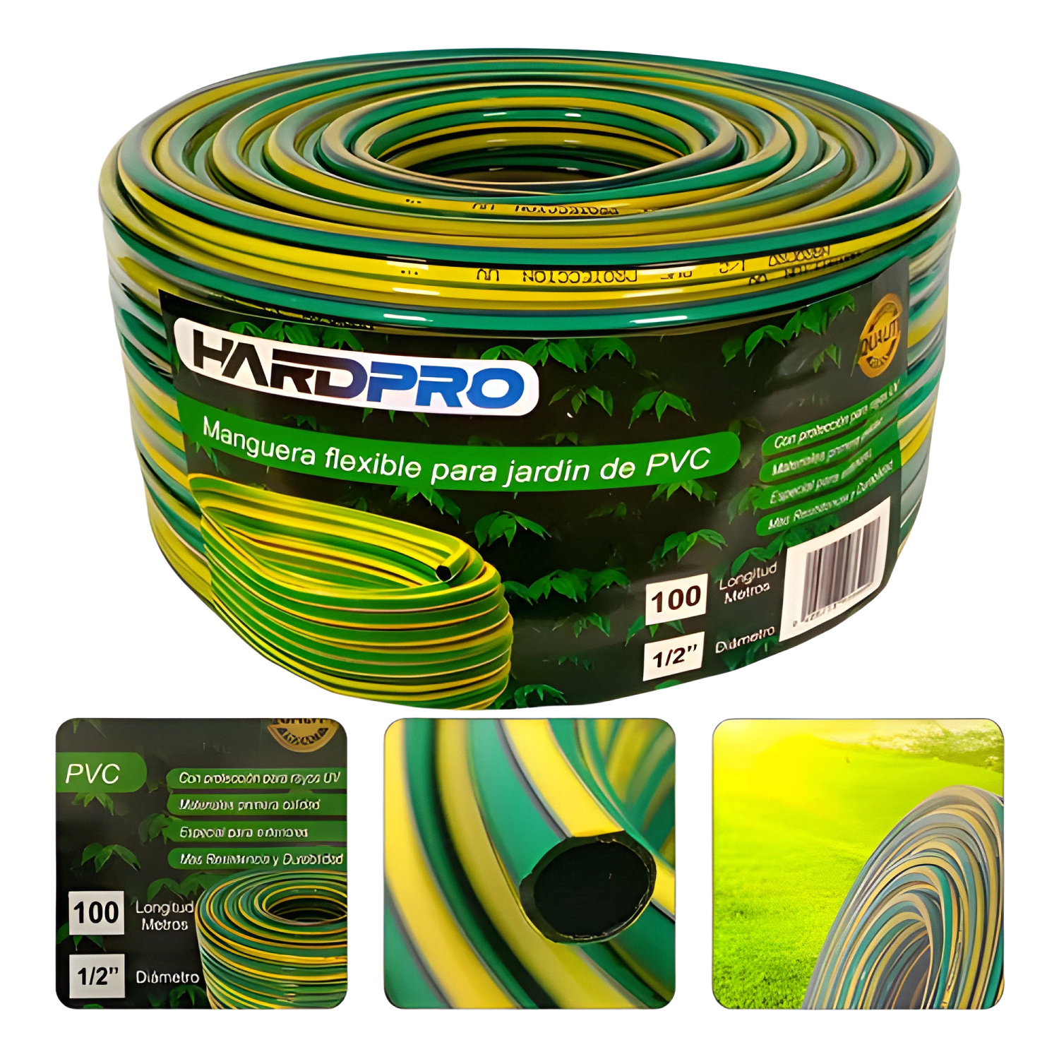 Manguera riego jardin 100m 1/2 1.2mm reforzada proteccion UV-0