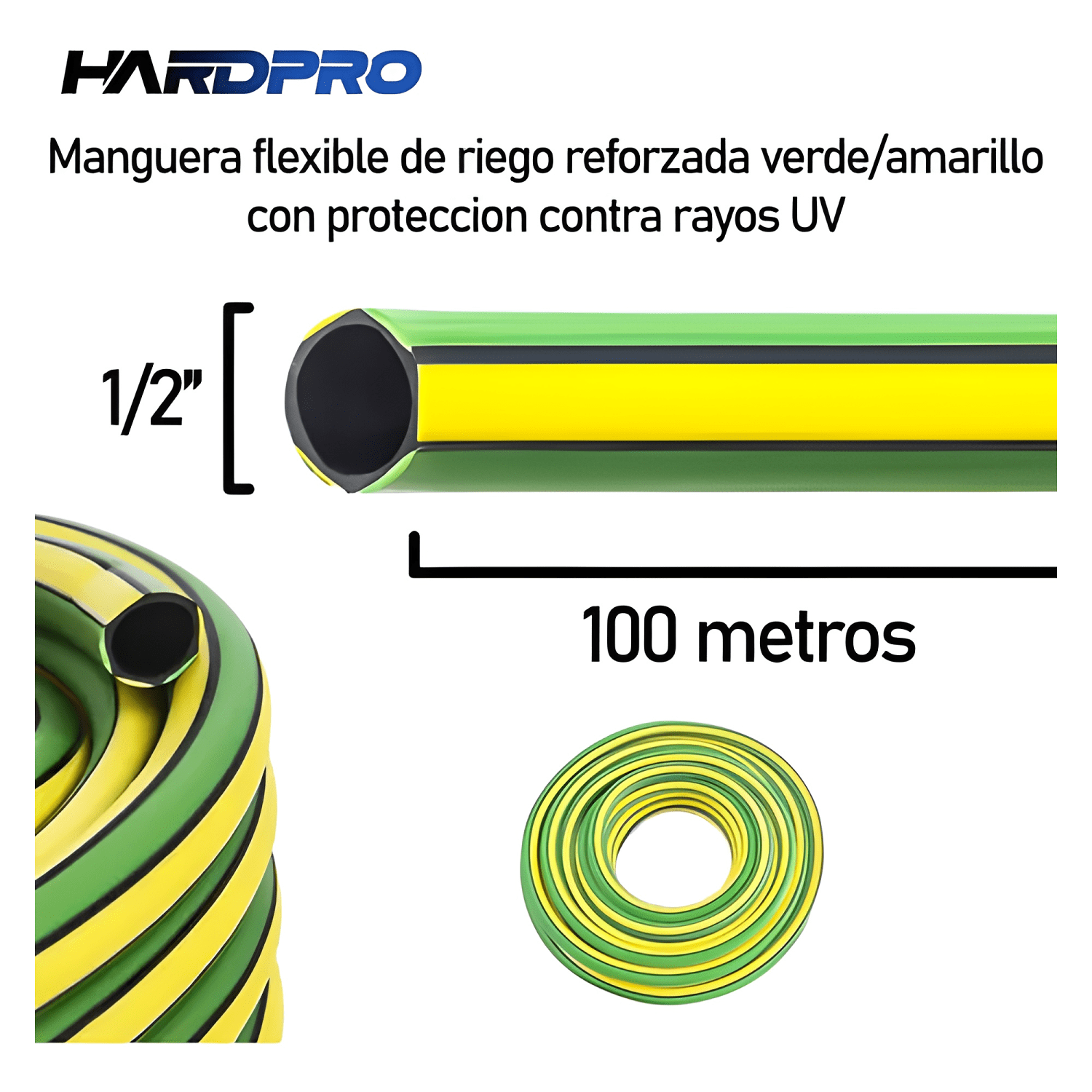 Manguera riego jardin 100m 1/2 1.2mm reforzada proteccion UV-2