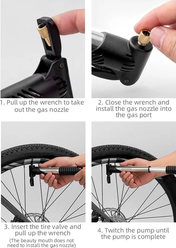 Bombín Bicicleta Rockbros Inflador Portátil Mtb Ruta 100 Psi-4